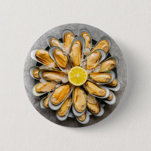 Oyster Platter 6 Cm Round Badge