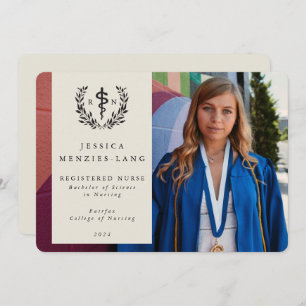 Oyster Registered Nurse Asclepius Graduation Photo Announcement