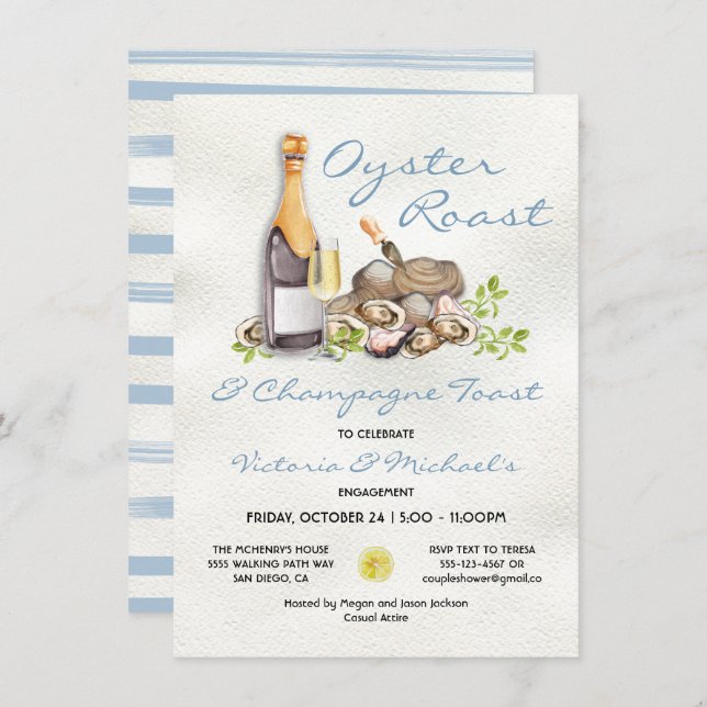 Oyster Roast Bake Party Invitation (Front/Back)