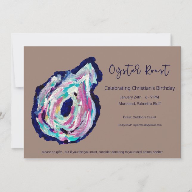 Oyster Roast Birthday Invitation (Front)