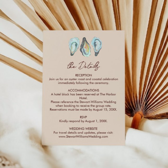 Oyster Roast Coastal Seaside Watercolor Wedding  Enclosure Card (Creator Uploaded)