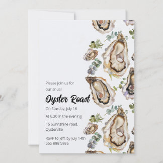 Oyster Roast watercolor invitation
