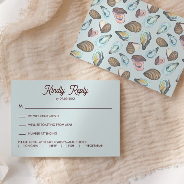 Oyster Roast Wedding Invitation, RSVP Card (Creator Uploaded)