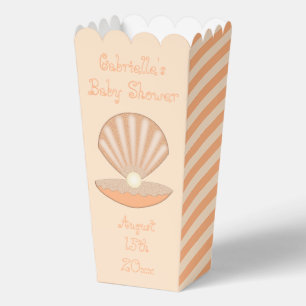 Oyster shell and Pearl Gender Neutral Baby Shower Favour Box