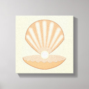 Oyster shell and Pearl Gender Neutral Canvas Print