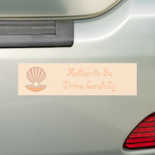 Oyster shell and Pearl Gender Neutral Custom Bumper Sticker