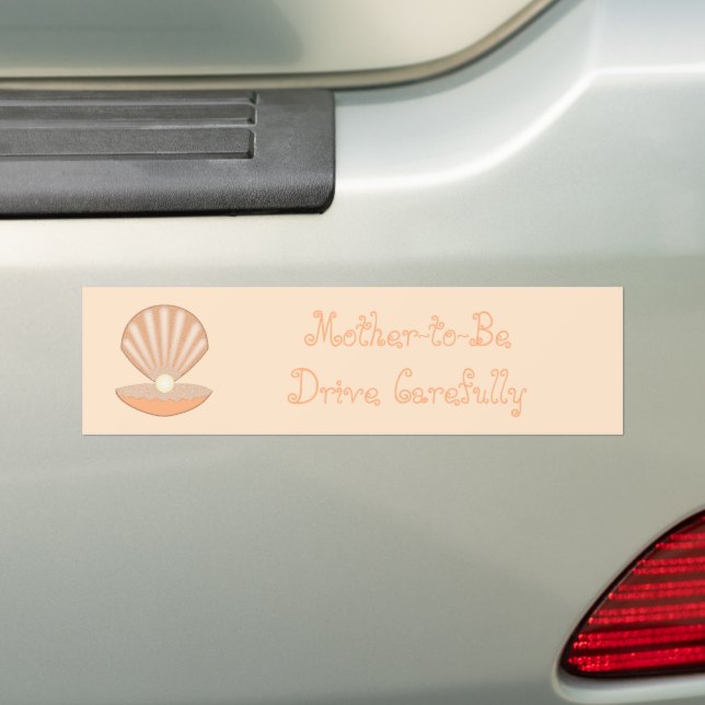 Oyster shell and Pearl Gender Neutral Custom Bumper Sticker (On Car)