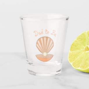 Oyster shell and Pearl Gender Neutral Custom Shot Glass