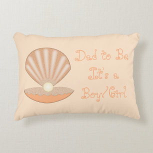 Oyster shell and Pearl Gender Neutral Dad to Be Decorative Cushion