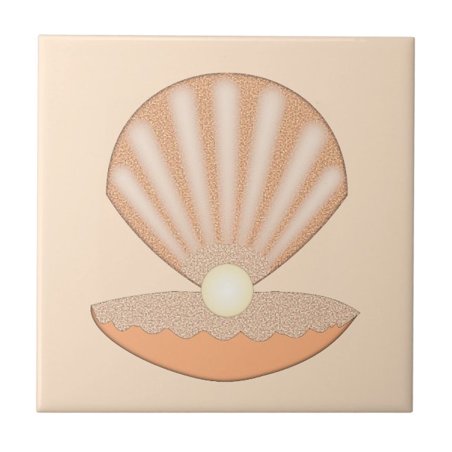 Oyster shell and Pearl Gender Neutral Tile (Front)