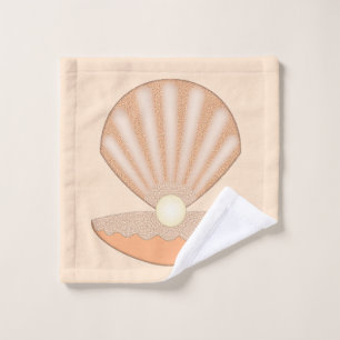 Oyster shell and Pearl Gender Neutral Wash Cloth