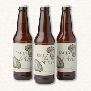 Oyster Shells Wedding  Beer Bottle Label