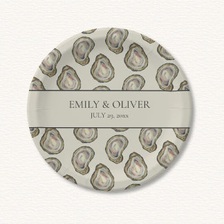 Oyster Shells Wedding Paper Plate