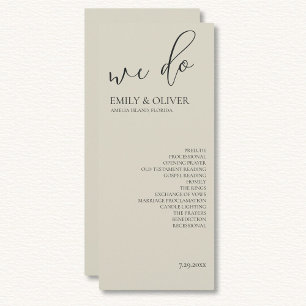 Oyster Shells Wedding Program