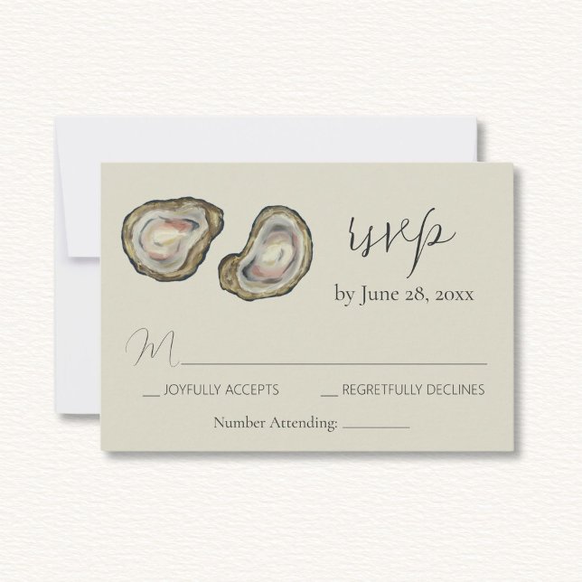 Oyster Shells Wedding RSVP Response Card (Creator Uploaded)