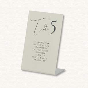 Oyster Shells Wedding Table Seating Chart Card Pedestal Sign