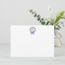 Oyster Wreath Personalised Flat Note Card
