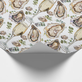 Oysters and champagne wrapping paper