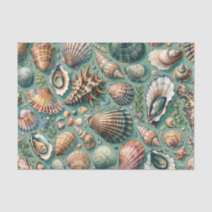 Oysters and Clams Seashell Variety Tissue Paper