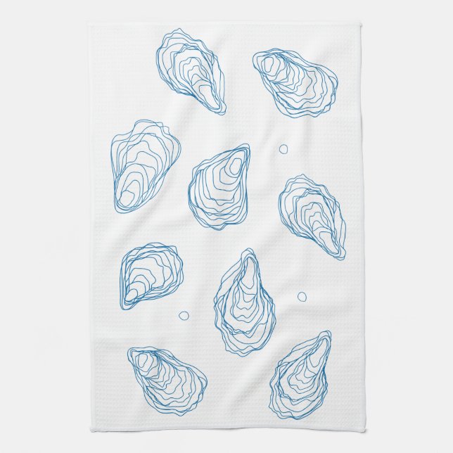 Oysters and More Oysters Tea Towel (Vertical)