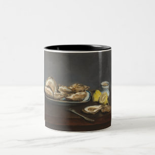 Oysters (by Edouard Manet) Two-Tone Coffee Mug