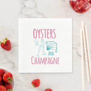 "Oysters & Champagne" Napkin