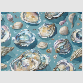 Oysters Clams Seashells Pattern Tissue Paper