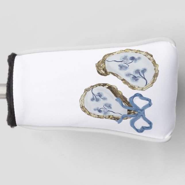 Oysters With Blue Bow Golf Head Cover (Front)