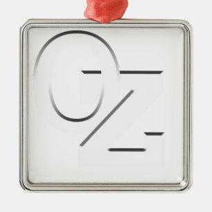 OZ - Australia white on black Metal Tree Decoration