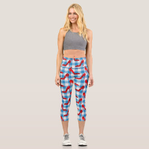 oz blue gingham ruby slippers capri leggings