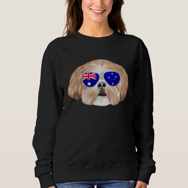 OZ Flag Shih Tzu Dog Australia Pocket Sweatshirt (Front)