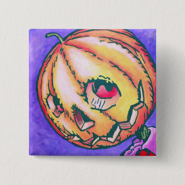 Oz Pinback - Jack Pumpkinhead 15 Cm Square Badge (Front)