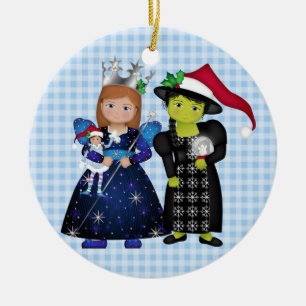 Oz-Some Merry Christmas Glenda and Wicked Witch 2 Ceramic Tree Decoration