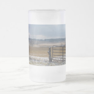 Ozark Country Hills Frosted Glass Beer Mug