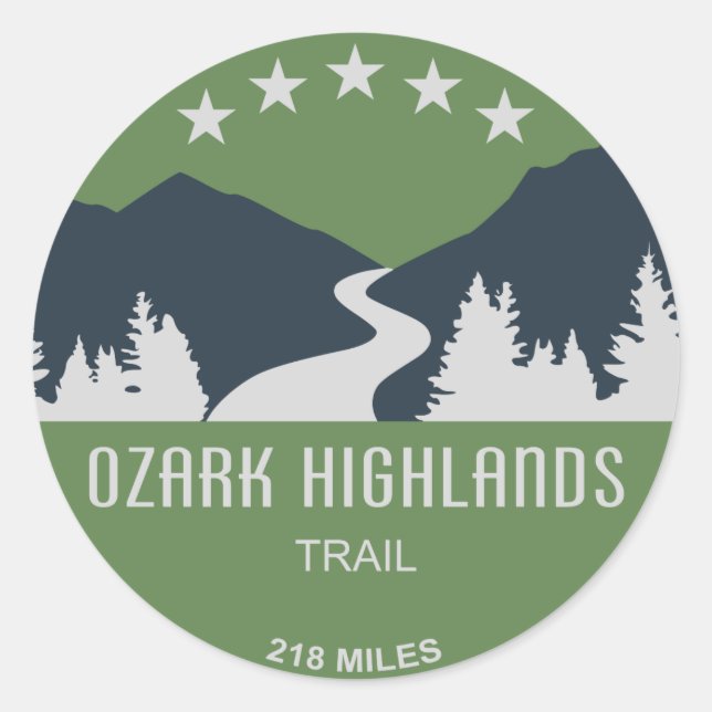 Ozark Highlands Trail Classic Round Sticker (Front)