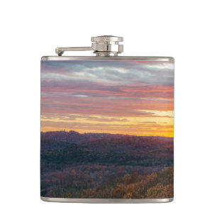 Ozark Mountains Autumn Sunset Hip Flask
