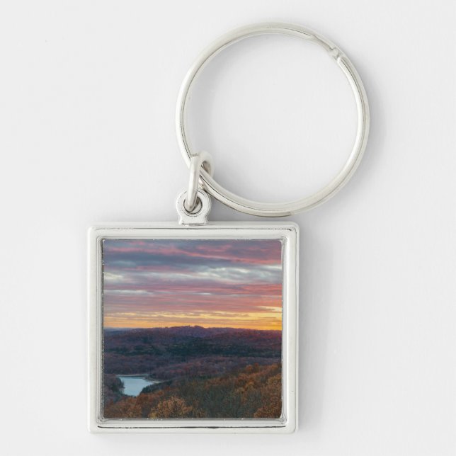 Ozark Mountains Autumn Sunset Keychain (Front)