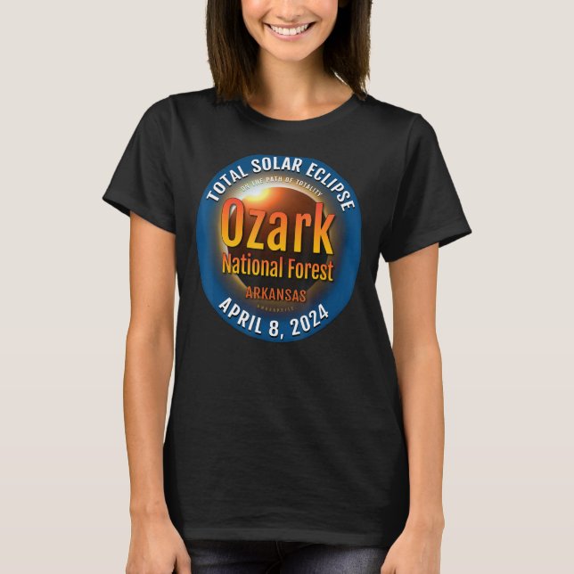 Ozark National Forest Arkansas Total Solar Eclipse T-Shirt (Front)