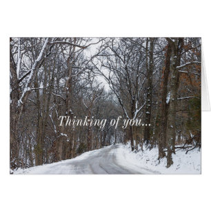 Ozark Snow Covered Road Painterly Thinking Of You