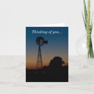 Ozark Sunset Windmill Thinking Of You Card