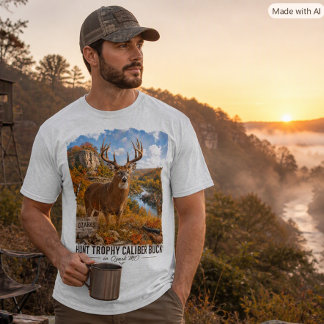 Ozark Whitetail Trophy Buck Hunting Graphic T-Shirt