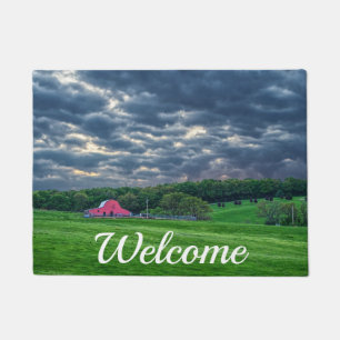 Ozarks Cloudy Farm Sunset Welcome Doormat