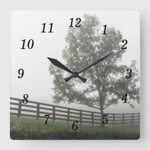 Ozarks Country Fog Square Wall Clock