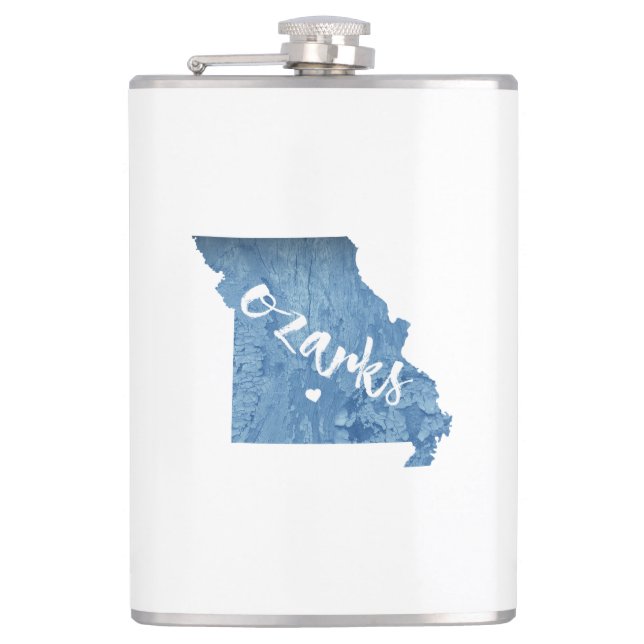 Ozarks, Missouri Wood Grain Hip Flask (Front)