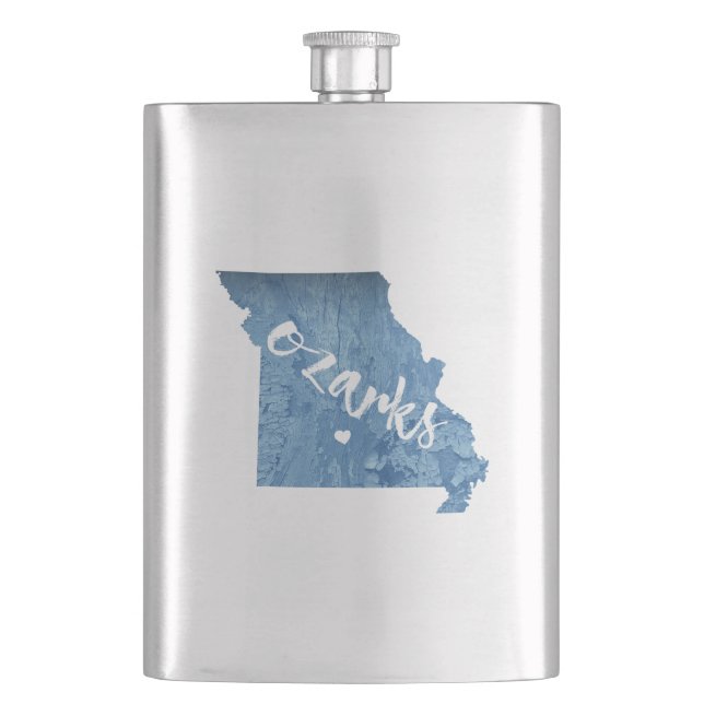Ozarks, Missouri Wood Grain Hip Flask (Front)