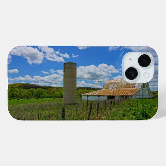 Ozarks Old Barn and Silo iPhone Case (Back (Horizontal))