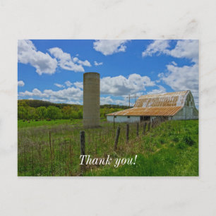 Ozarks Old Barn and Silo Thank You Postcard