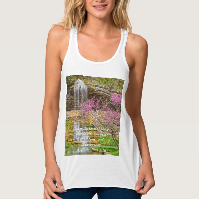Ozarks Waterfall Spring Bluff Bible Verse Tank Top (Front)