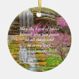 Ozarks Waterfall Spring Bluff Ceramic Tree Decoration