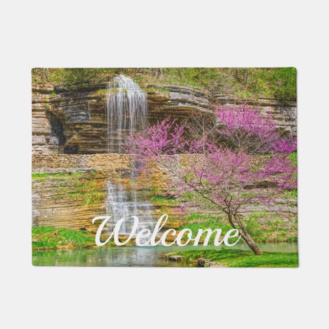 Ozarks Waterfall Spring Bluff Welcome Doormat (Front)